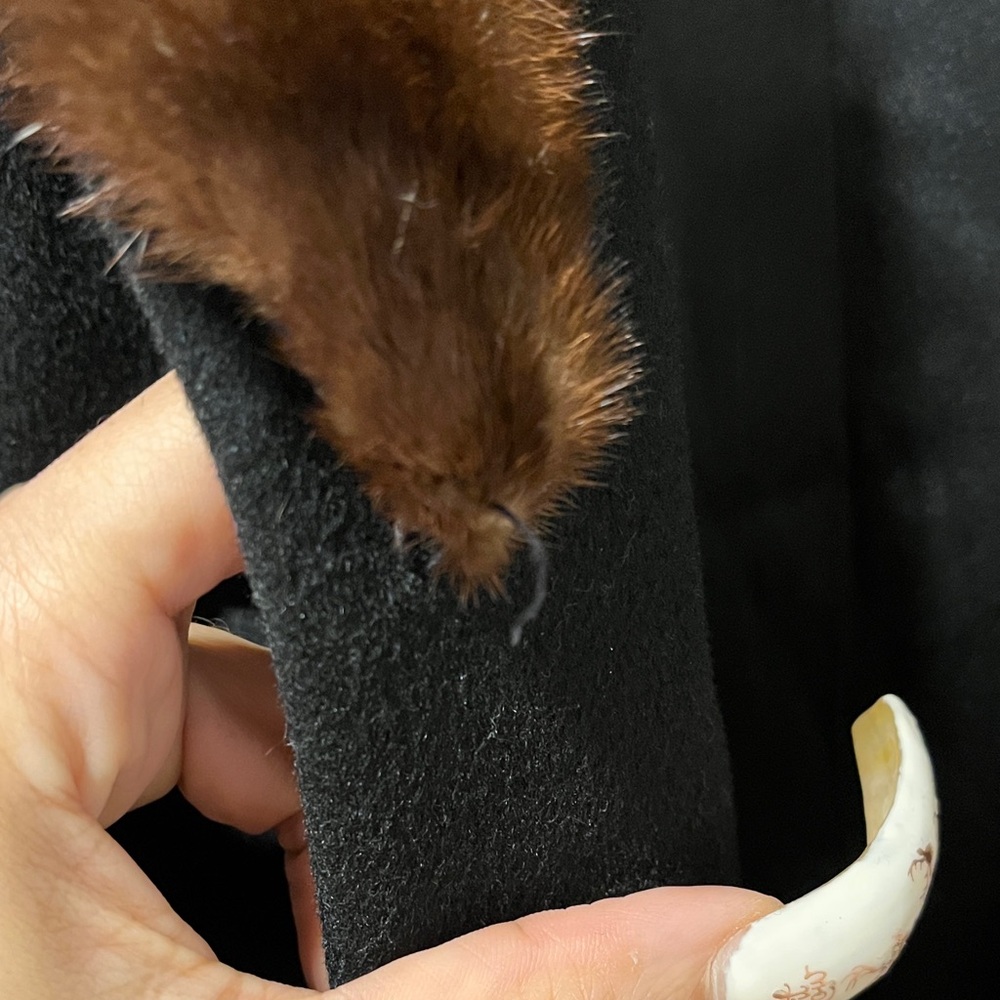 Bramson wool swing coat with mink collar - Picture 2 of 7